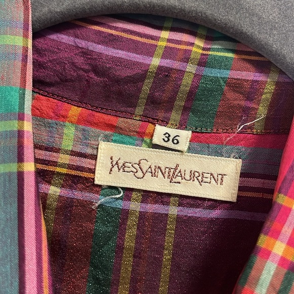 AUTHENTIC Yves Saint Laurent Long Sleeve Bow Blouse - Picture 3 of 5